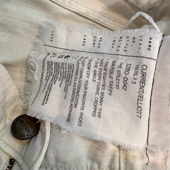 Current/Elliott Marble Shorts 27 Mid Rise Stretch Denim Raw Hem - Picture 6 of 7